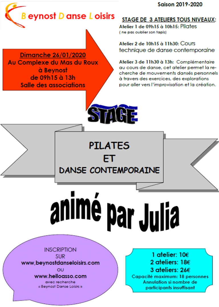 Stage de Pilates & Danse Contemporaine